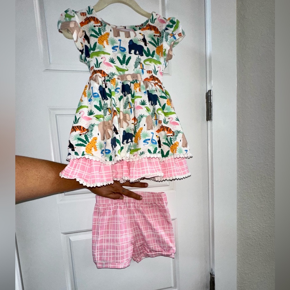 Girl August Colorful Jungle Print Kids Casual Dress